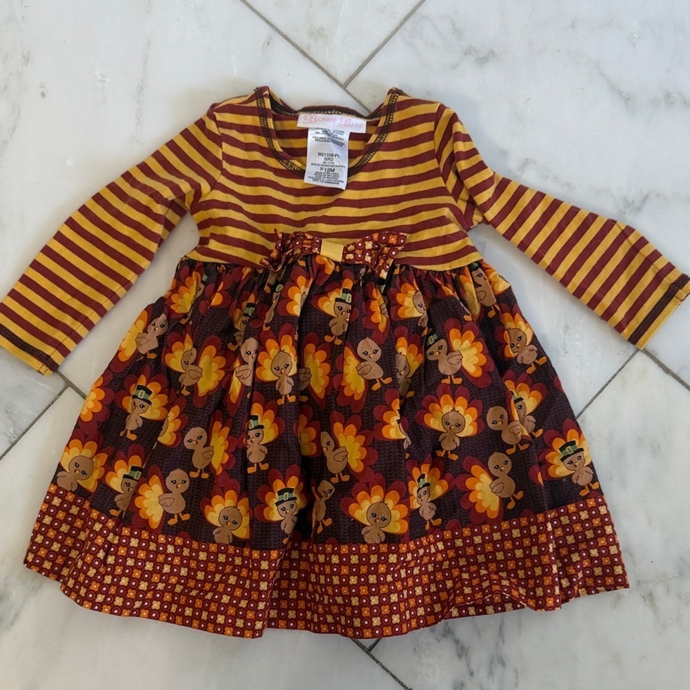 Bonnie Baby 12 months baby girl Thanksgiving dress